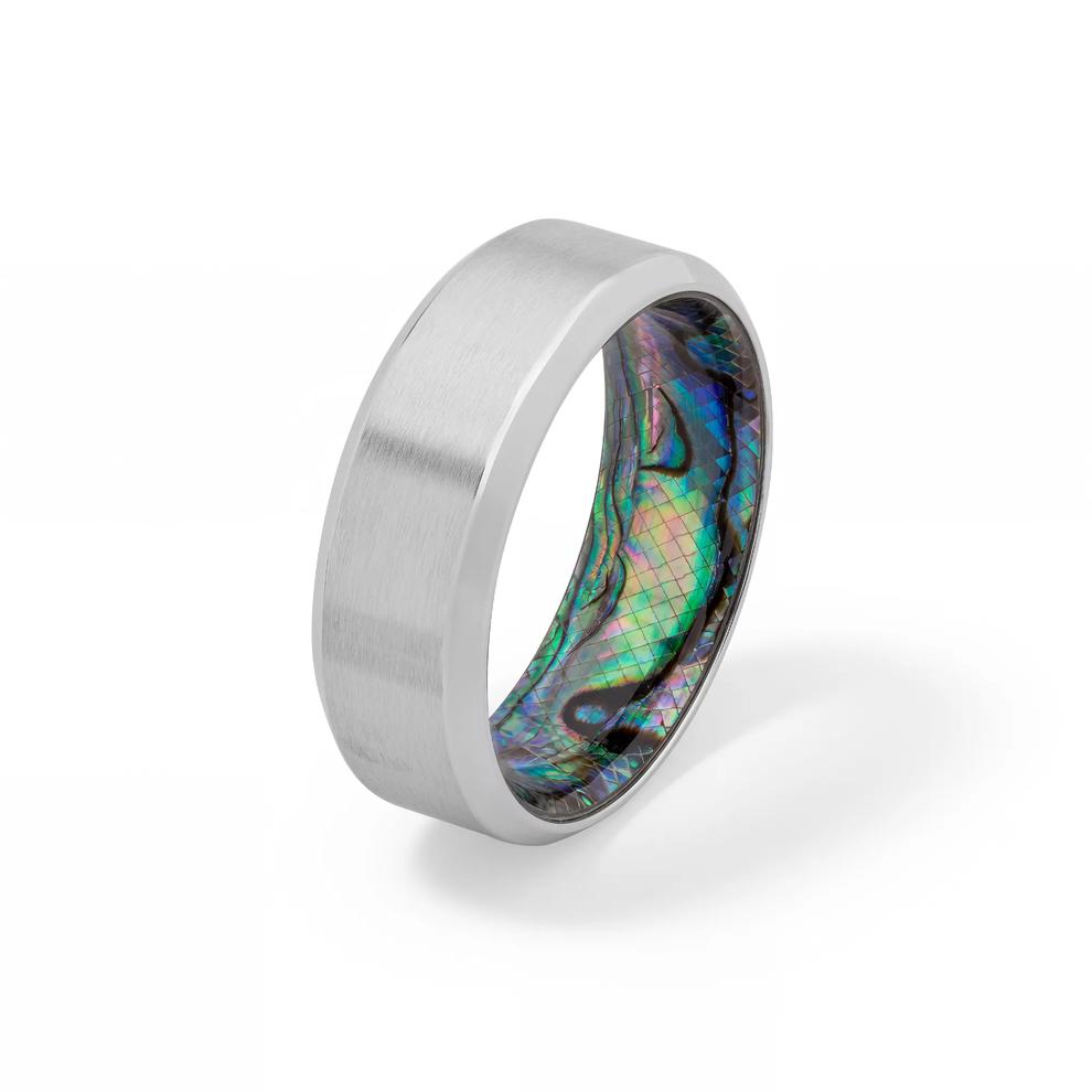 Men&rsquo;s Abalone &amp; Cobalt Wedding Band, 8mm – Image 4 of 4