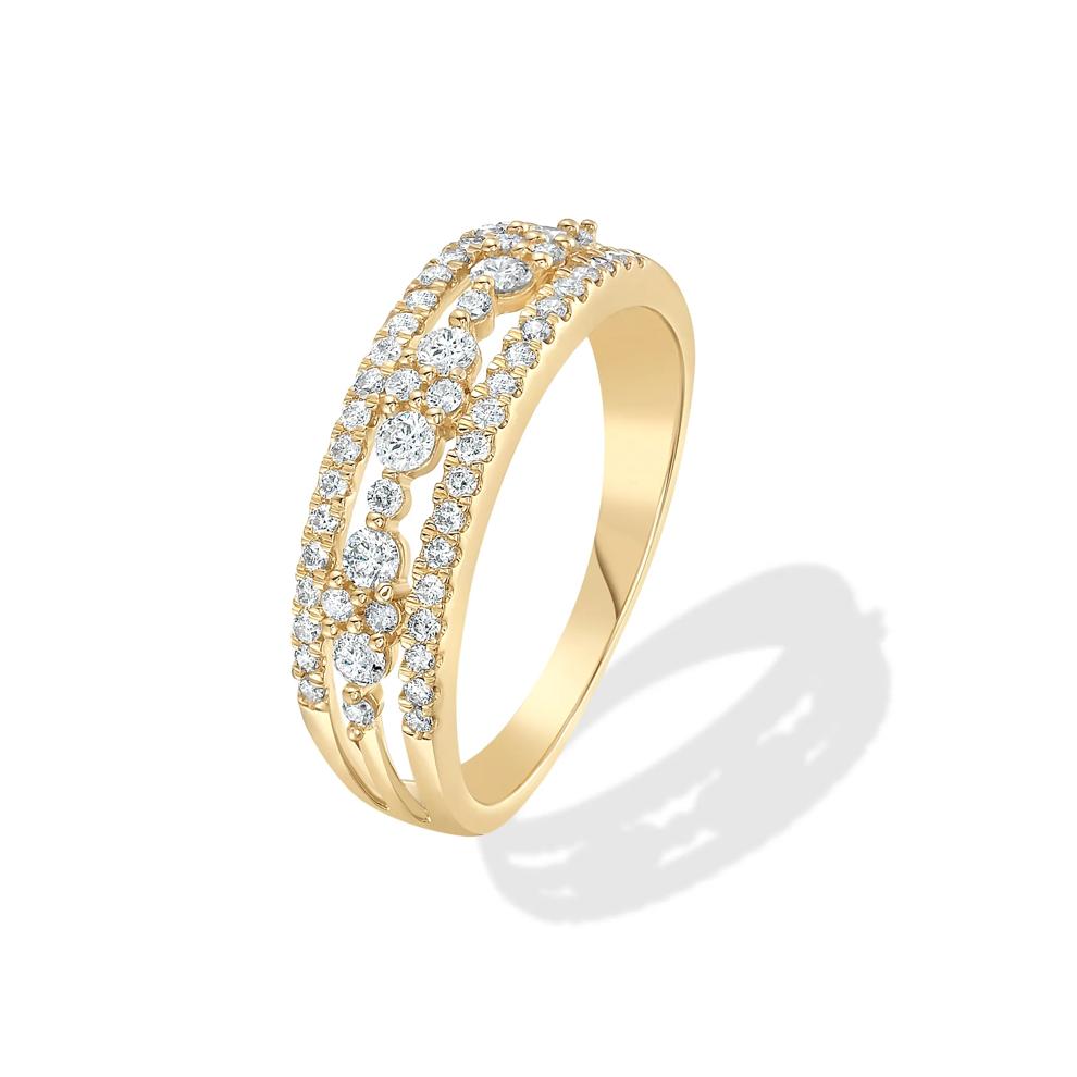 Diamond Multi-Row Band in 10K Yellow Gold (1/2 ct. tw.) – Image 4 of 4