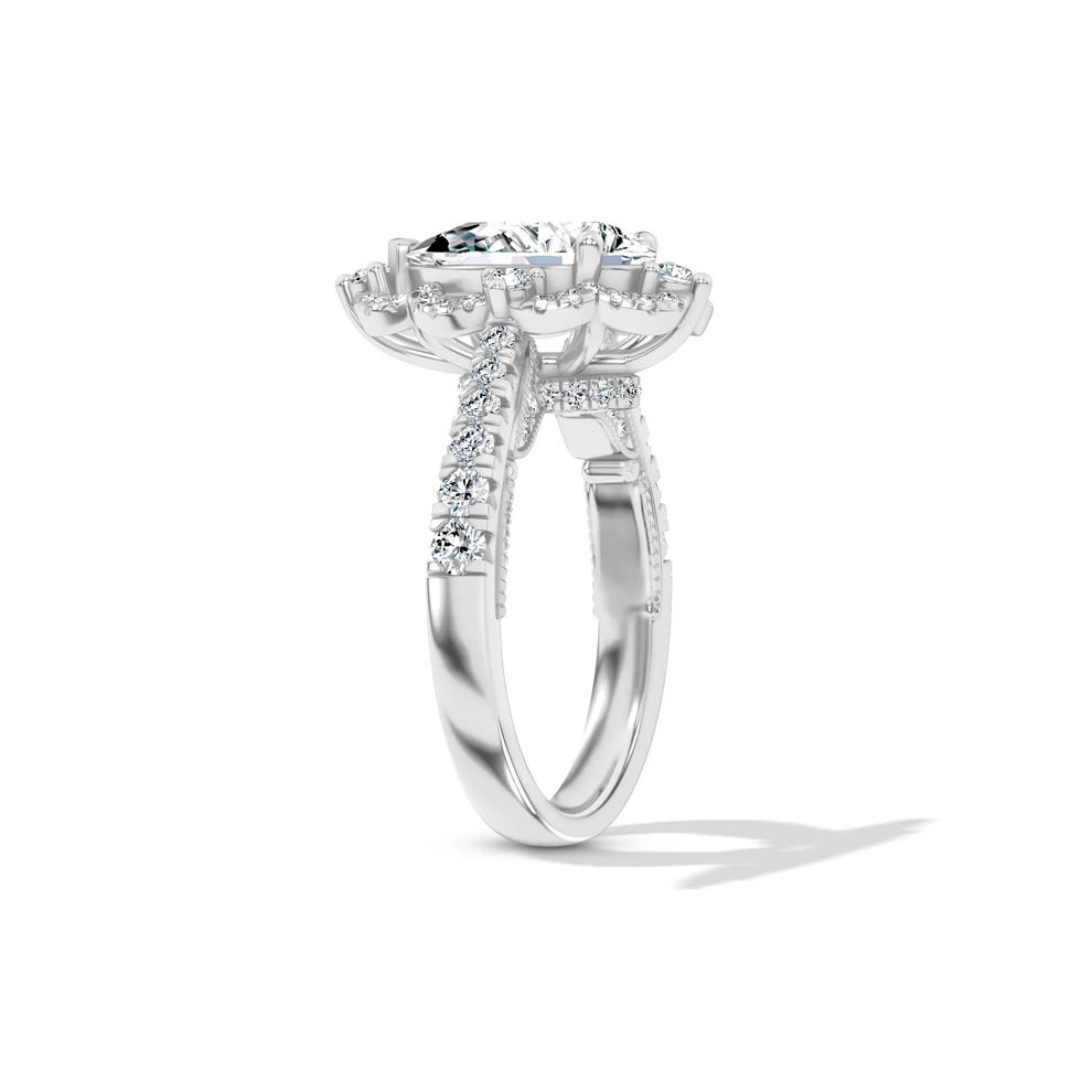 Lab Grown Diamond Pear-Shaped Halo Engagement Ring in 14K White Gold (2 5/8 ct. tw.) – Image 3 of 4