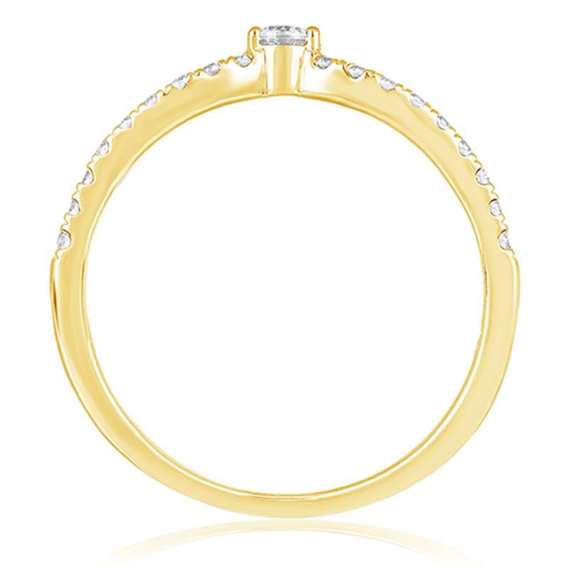 Diamond Contour Band in 10K Yellow Gold (1/5 ct. tw.) – Image 2 of 3