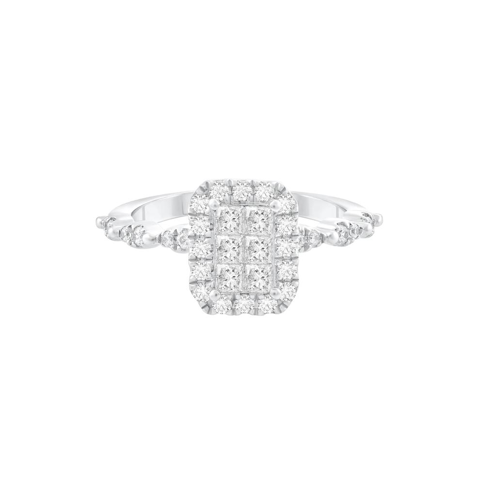 Diamond Princess-Cut Composite Engagement Ring in 10K White Gold (3/4 ct. tw.) – Image 1 of 3