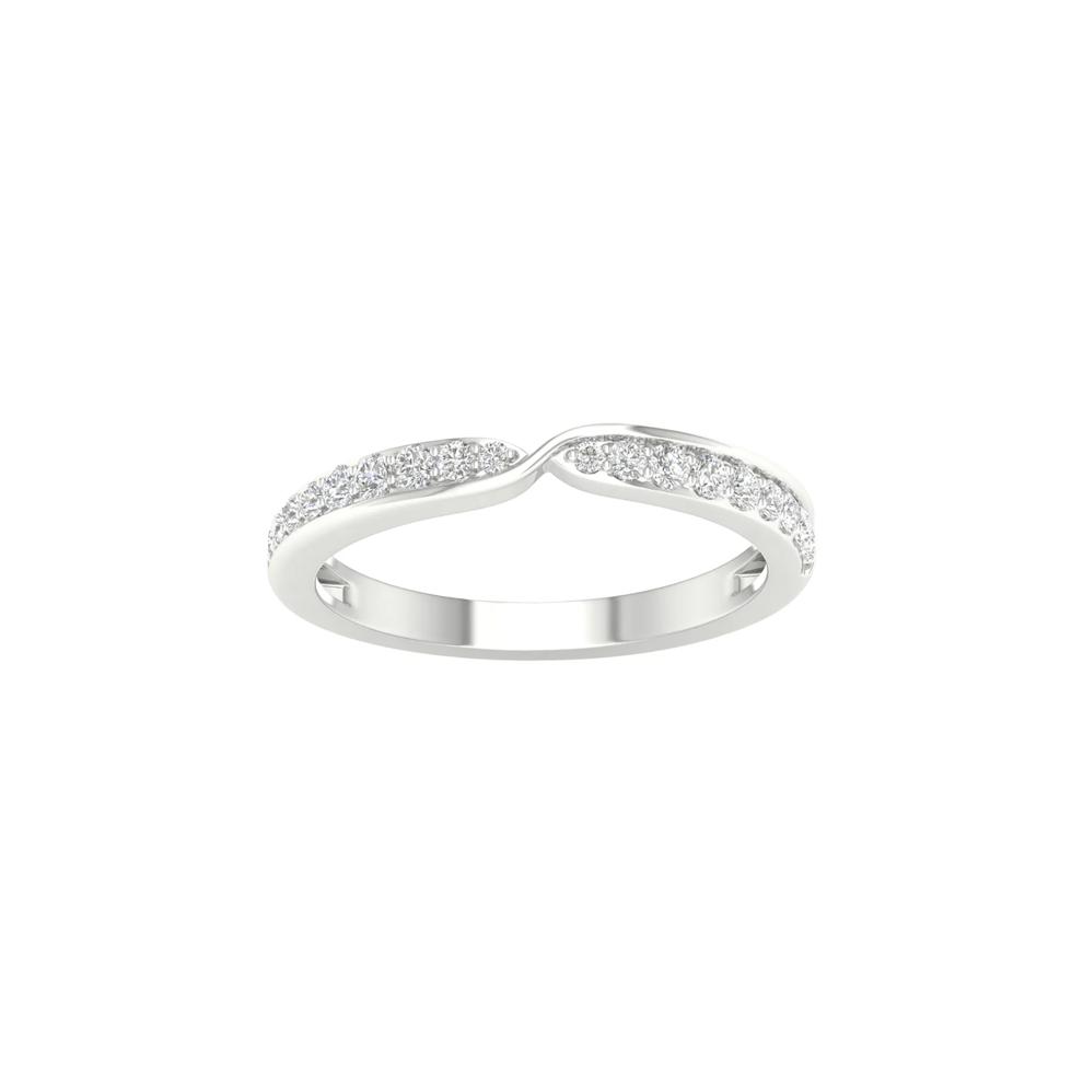 Pinched Diamond Stack Band in 10K White Gold (1/4 ct. tw.) – Image 4 of 4