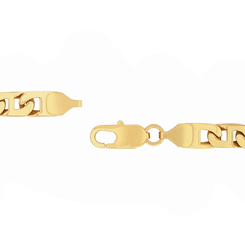 Flat Mariner Link Bracelet in Yellow Ion-Plated Stainless Steel, 6.5mm, 8.5&quot; – Image 3 of 3