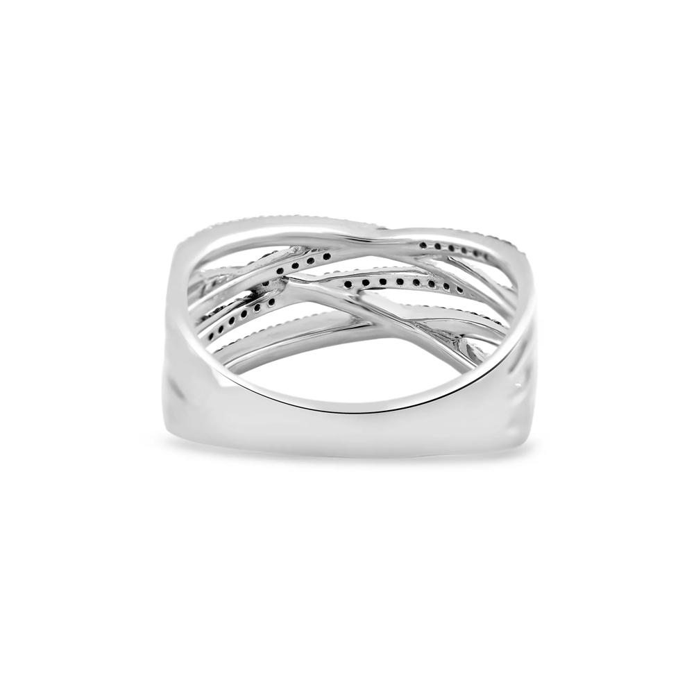 Black and White Crossover Band in Sterling Silver (1/3 ct. tw.) – Image 5 of 5