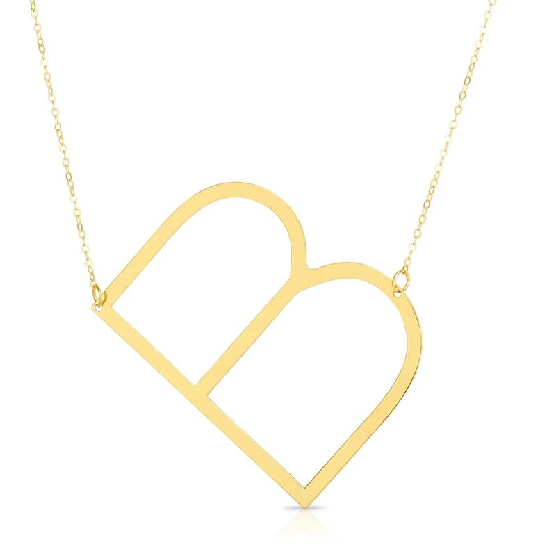 "B" Initial Necklace in 14K Yellow Gold – Image 1 of 3