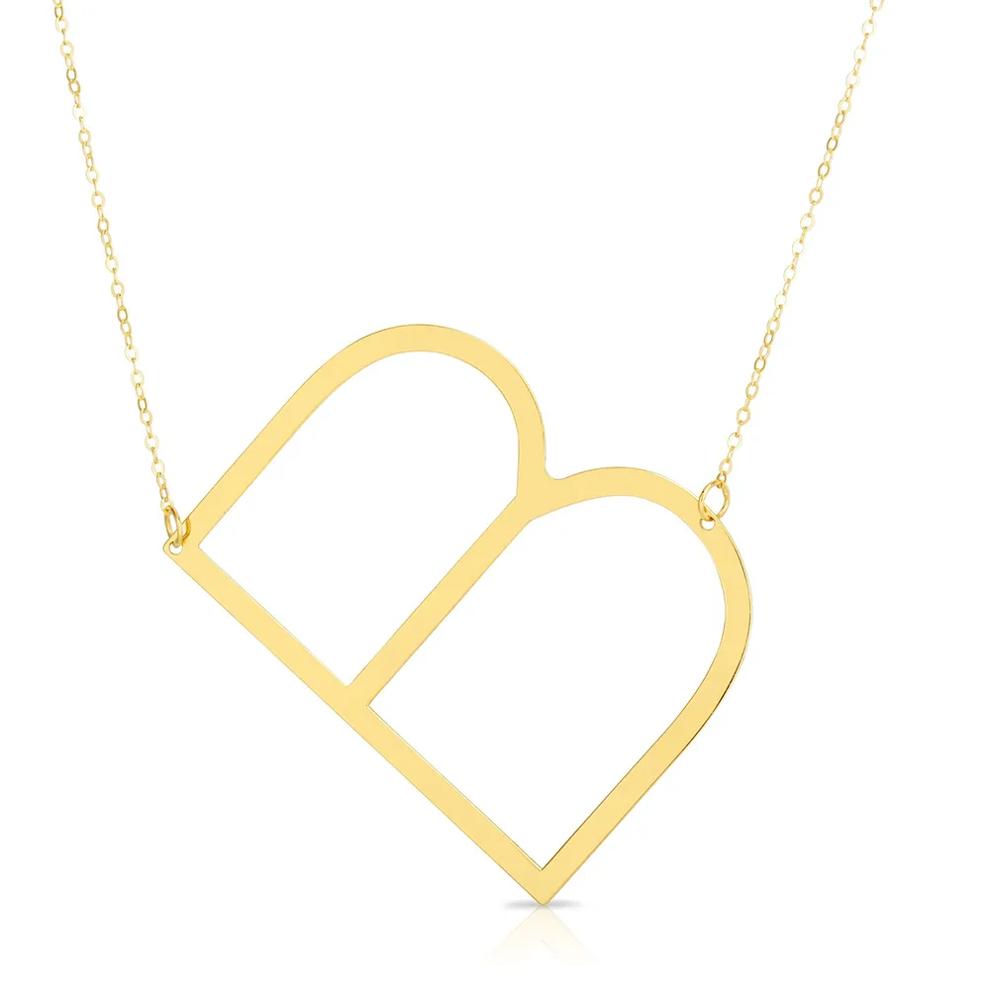 "B" Initial Necklace in 14K Yellow Gold – Image 1 of 3