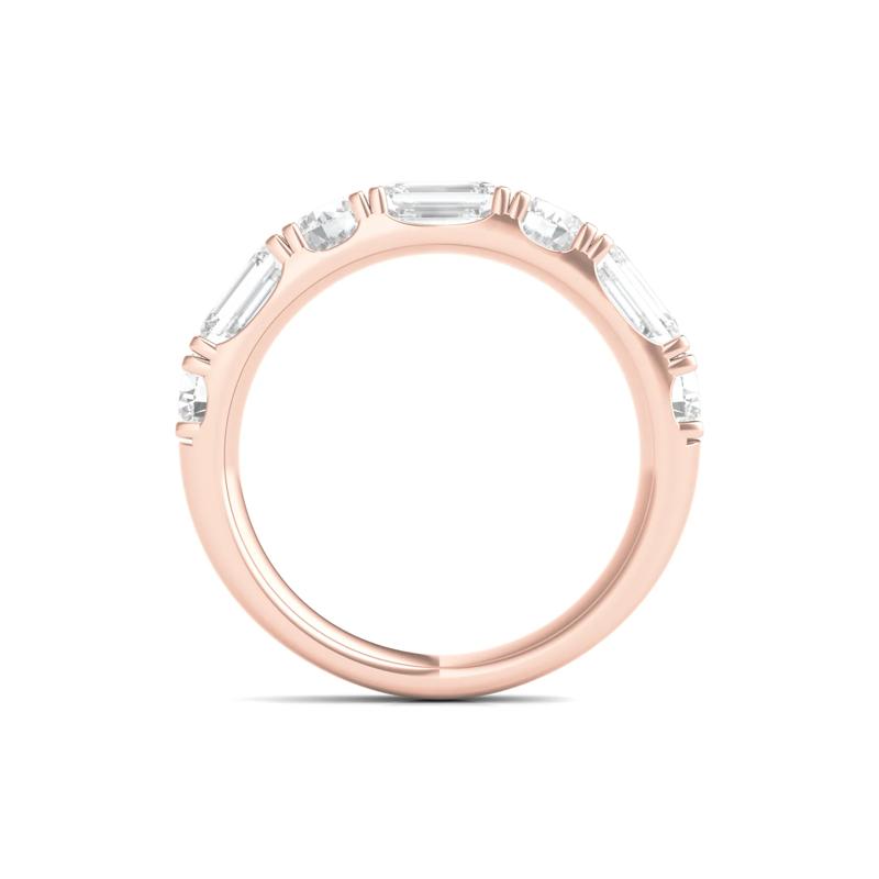 Round &amp; Emerald-Cut Diamond Band in 14K Rose Gold &#40;2 1/2 ct. tw.&#41; – Image 2 of 3