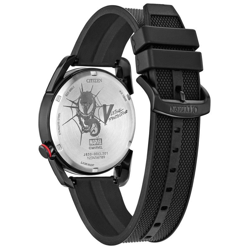 Men&#39;s Marvel Venom Watch in Black Polyurethane and Black Stainless Steel, 42MM – Image 3 of 4
