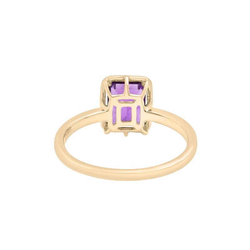Faux-Bezel Amethyst Ring in 10K Yellow Gold – Image 4 of 5