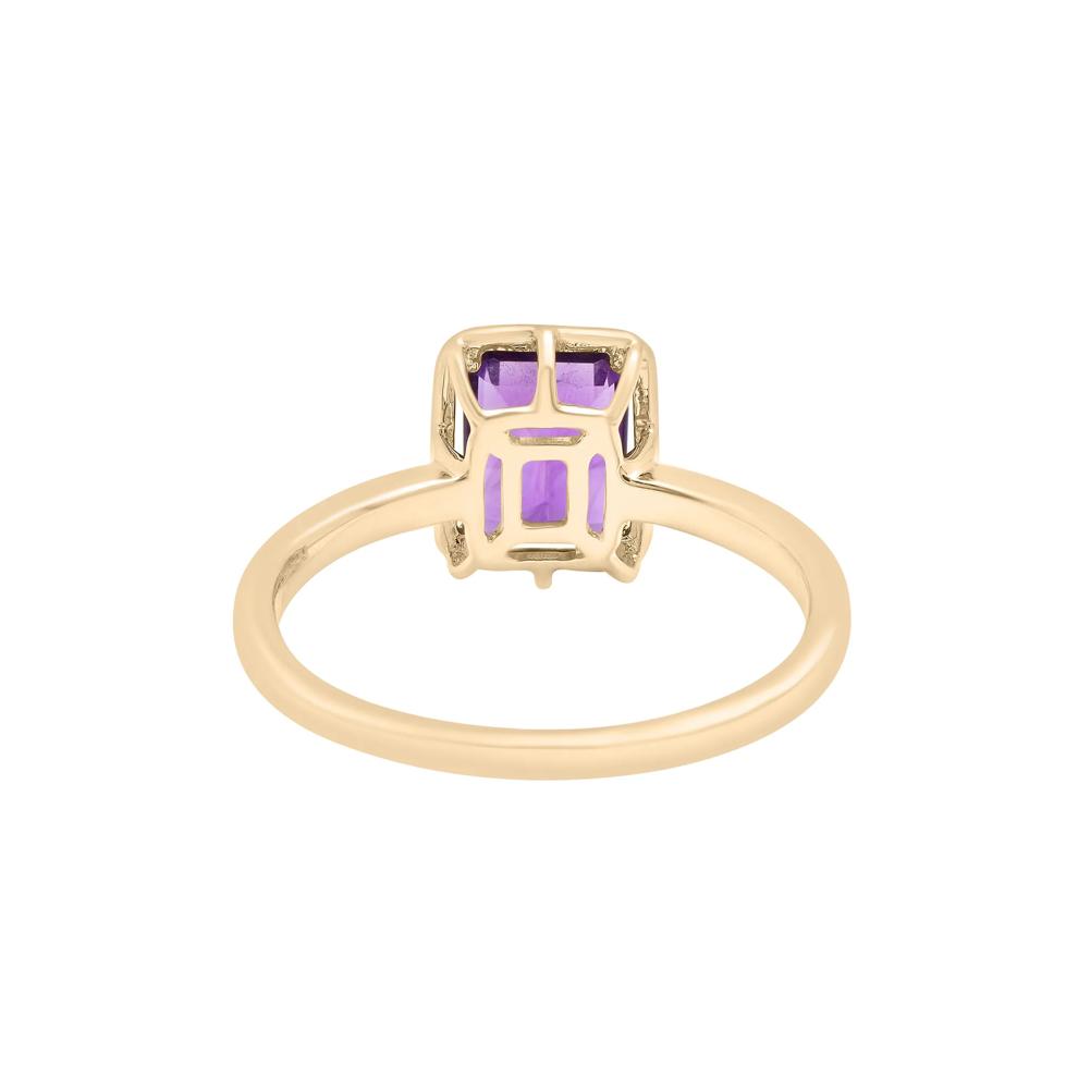 Faux-Bezel Amethyst Ring in 10K Yellow Gold – Image 4 of 5
