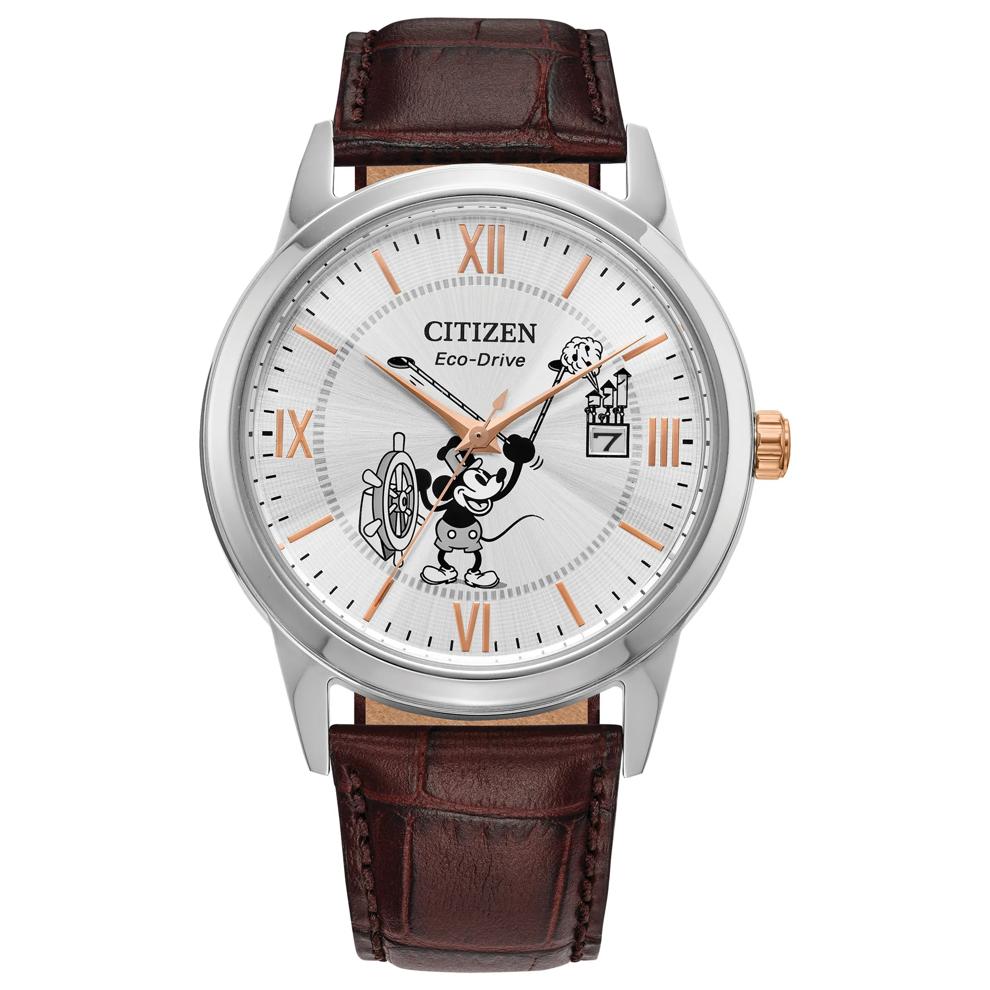 Men's Disney Steamboat Willie 1928 Watch in Brown Leather and Stainless Steel, 40MM – Image 1 of 4