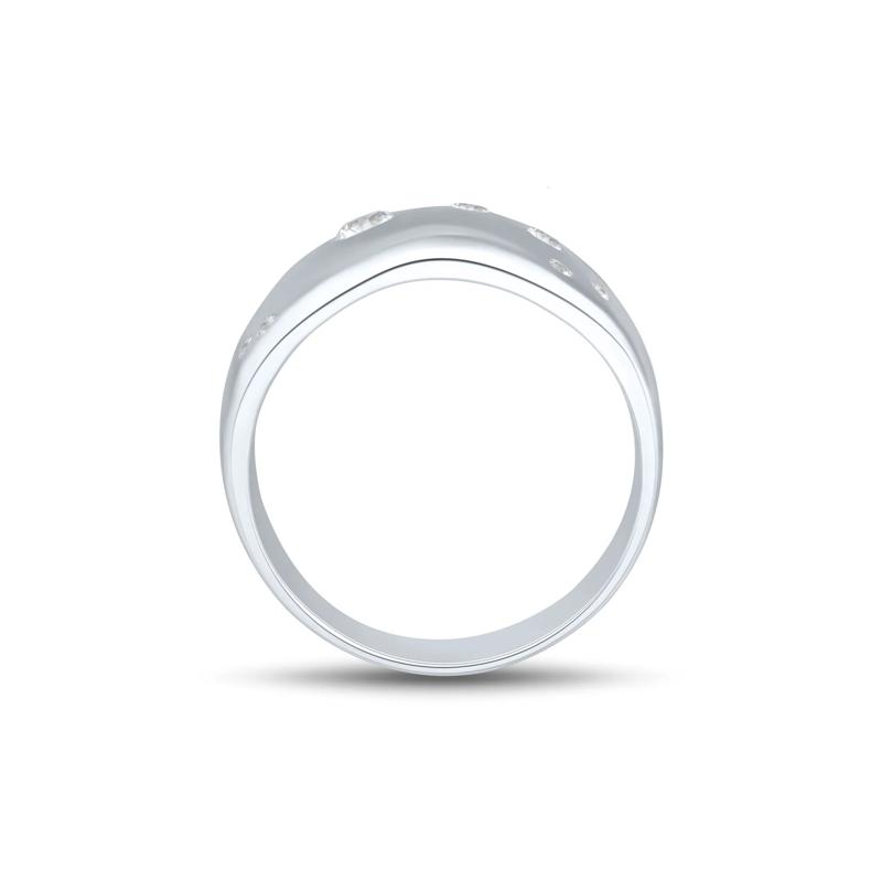 Lab-Created White Sapphire Cosmic Band in Sterling Silver – Image 3 of 3