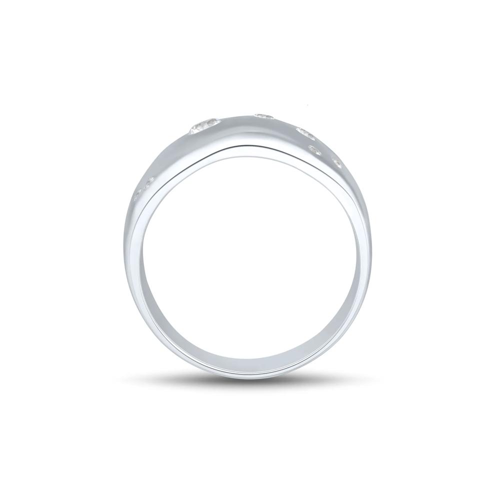 Lab-Created White Sapphire Cosmic Band in Sterling Silver – Image 3 of 3