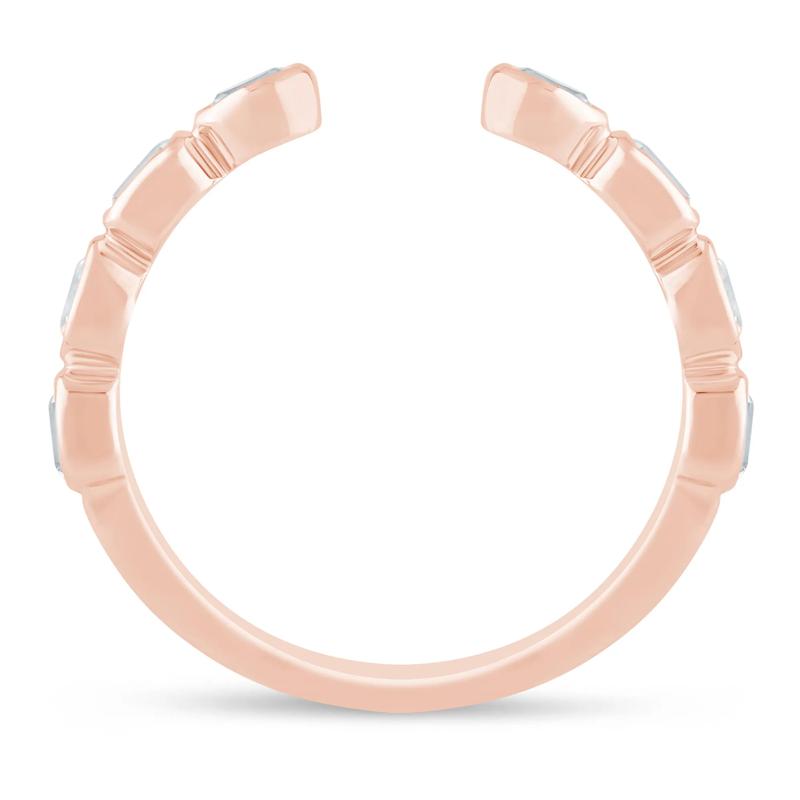 Lab Grown Diamond Emerald and Oval Open Band in 14K Rose Gold &#40;5/8 ct. tw.&#41; – Image 2 of 3