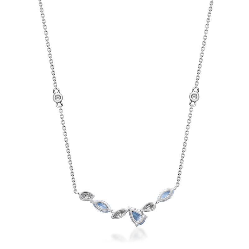 Aquamarine and Diamond Necklace in 10K White Gold &#40;1/4 ct. tw.&#41; – Image 3 of 3