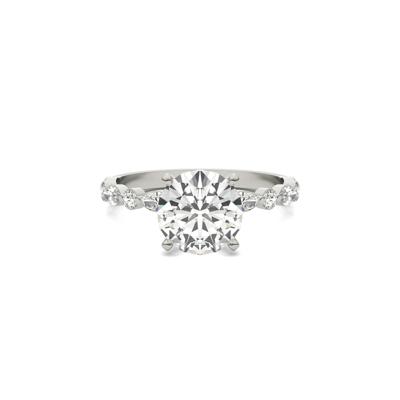 Round Moissanite Ring in 14K White Gold (2 1/3 ct. dew)