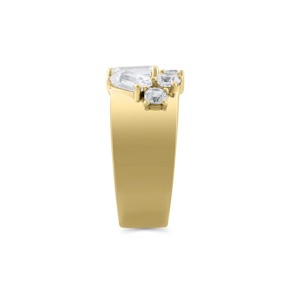 Lab Grown Diamond Multi-Shape Emerald-Cut and Round Band in 14K Yellow Gold (2 ct. tw.) – Image 3 of 3