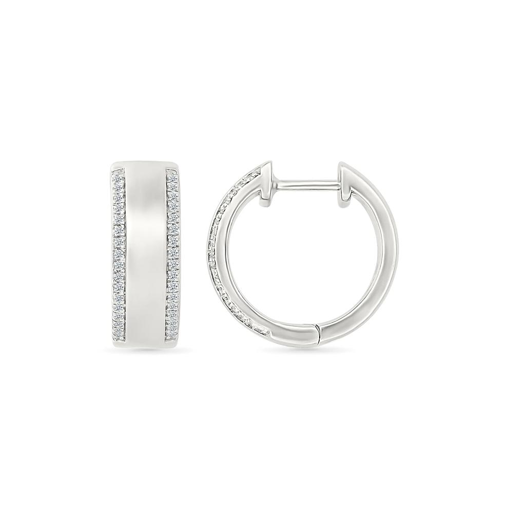 Diamond Hoops in Sterling Silver (1/5 ct. tw.) – Image 2 of 3