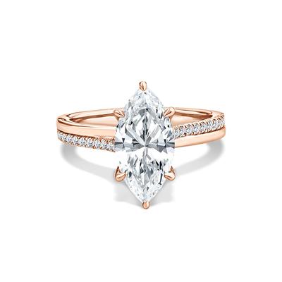 Lab Grown Diamond Marquise Engagement Ring in 18K Rose Gold (2 3/4 ct. tw.)