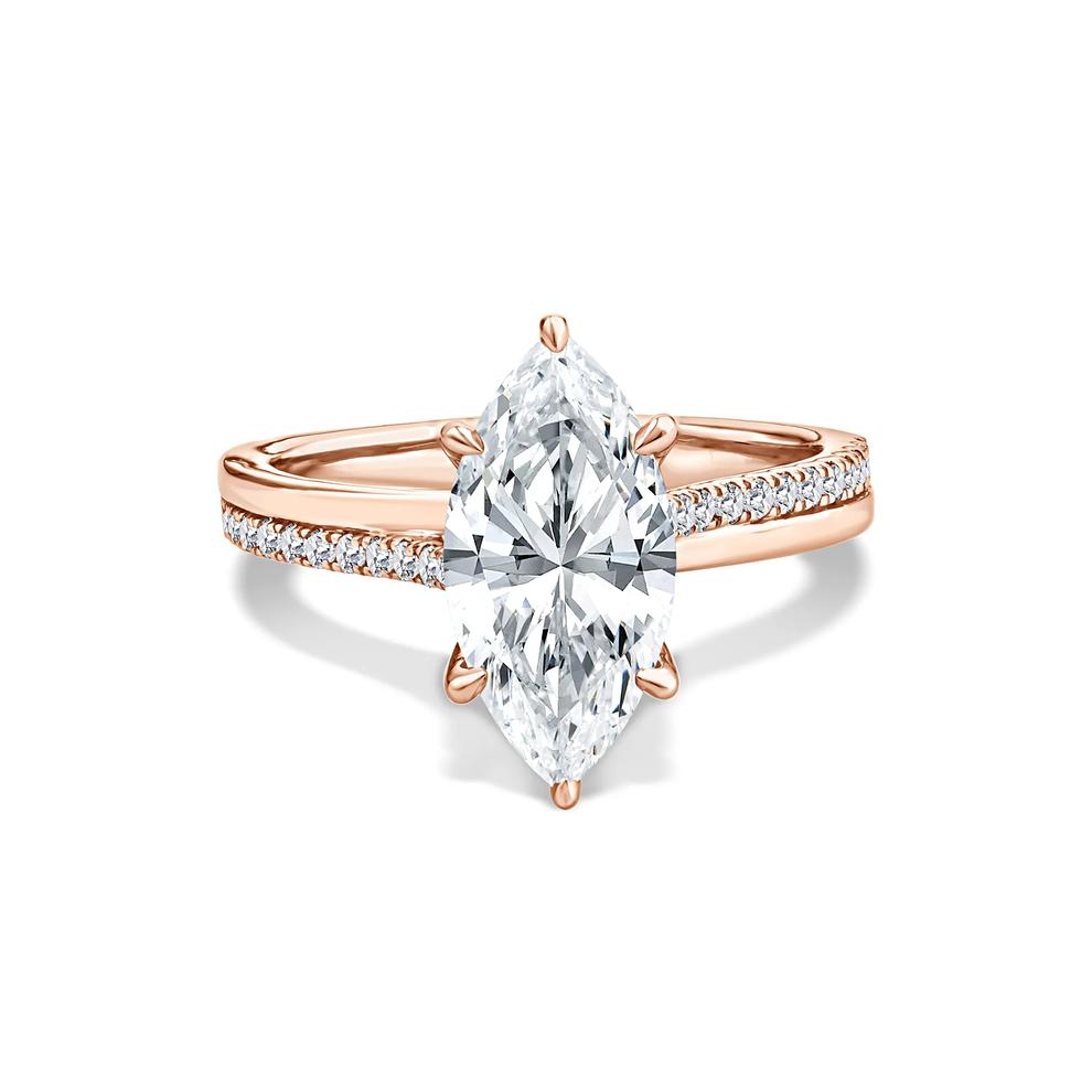 Lab Grown Diamond Marquise Engagement Ring in 18K Rose Gold (2 3/4 ct. tw.) – Image 1 of 4