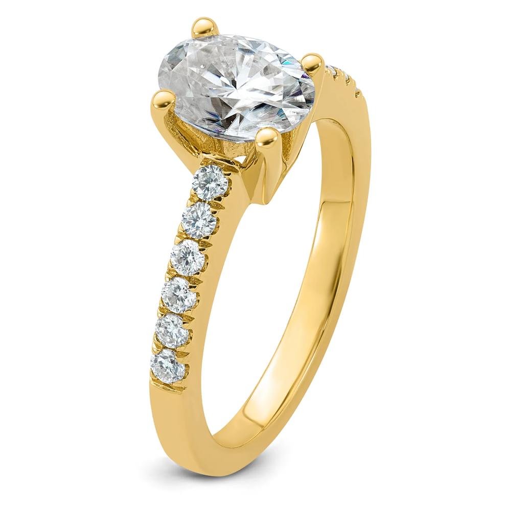 Lab-Created Moissanite Oval Ring in 10K Yellow Gold (1 4/5 ct. dew) – Image 3 of 3