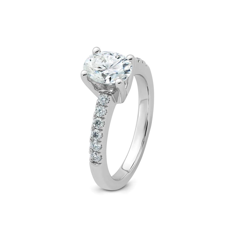 Lab-Created Moissanite Oval Ring in 10K White Gold (1 4/5 ct. dew) – Image 3 of 3