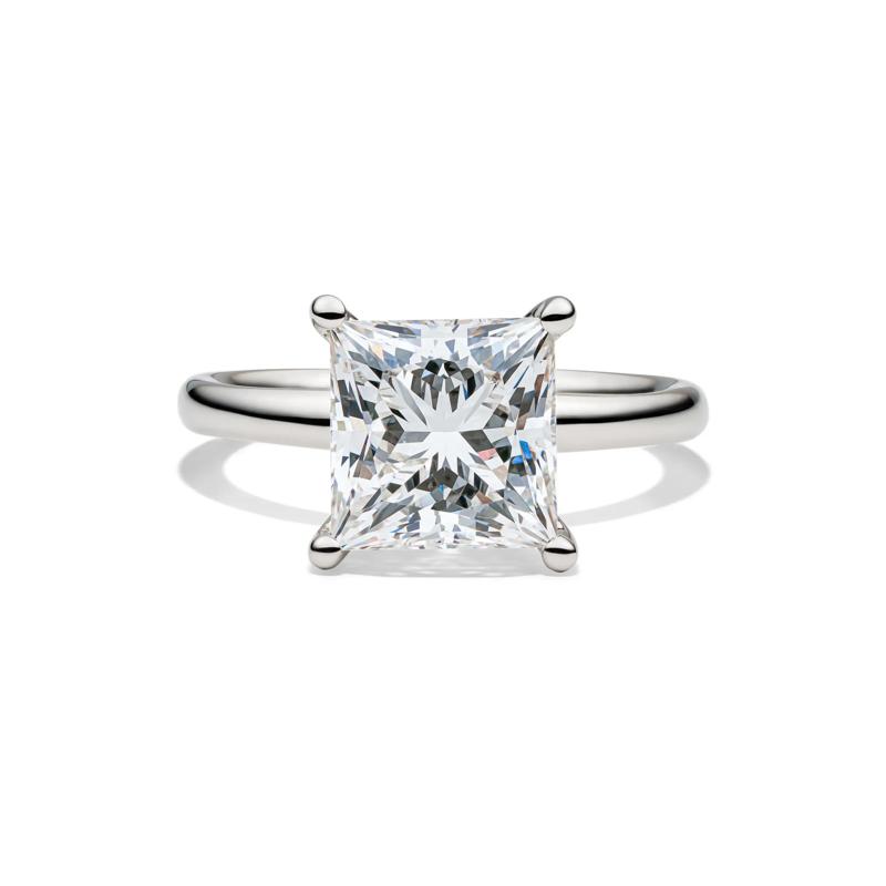 Lab Grown Diamond Princess-Cut Solitaire Engagement Ring in Platinum (4 ct.) – Image 1 of 4