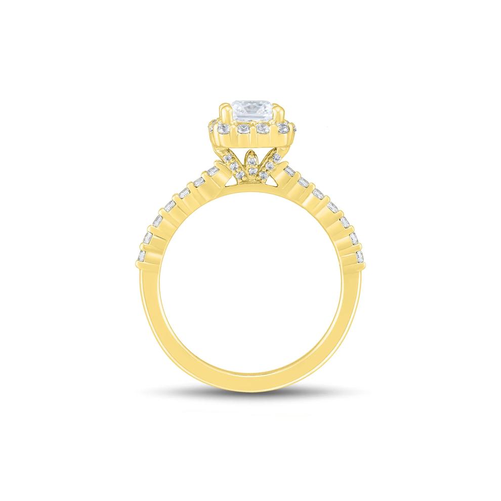 Lab Grown Diamond Emerald-Cut Halo Engagement Ring in 14K Yellow Gold (1 3/4 ct. tw.) – Image 3 of 3