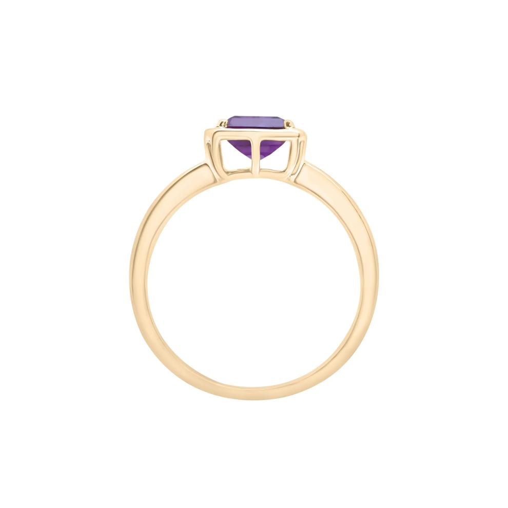 Faux-Bezel Amethyst Ring in 10K Yellow Gold – Image 2 of 5