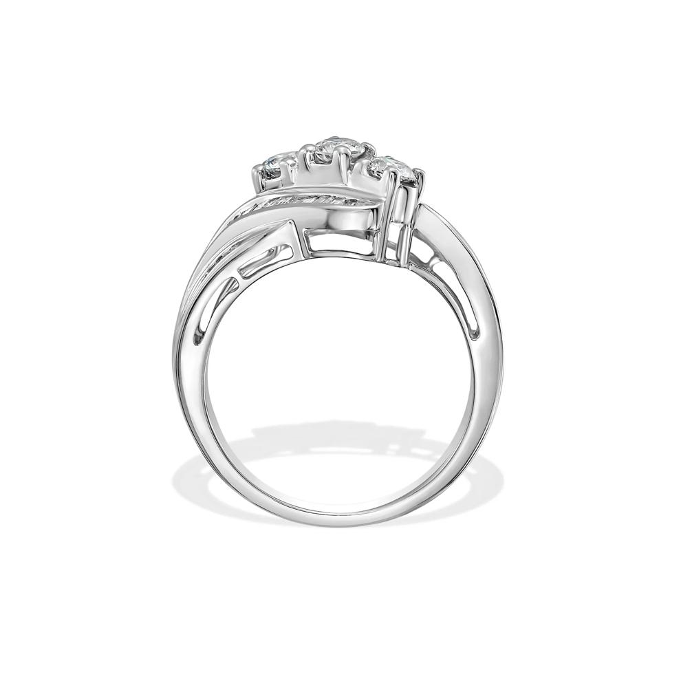 Diamond Three-Stone Twist Ring in 10K White Gold (1 ct. tw.) – Image 2 of 4