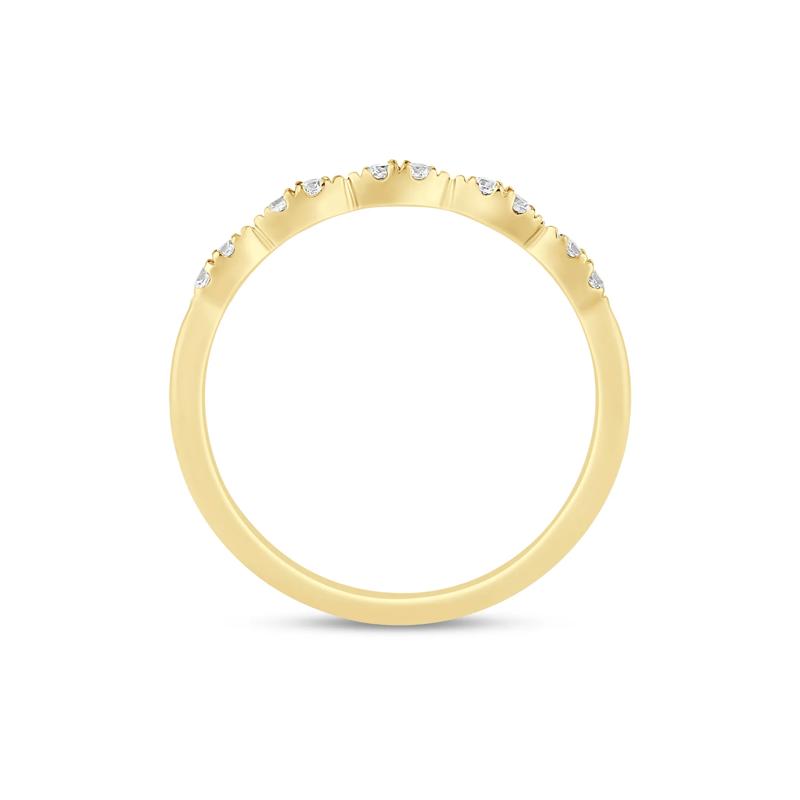 Diamond Faux-Marquise Anniversary Band in 10K Yellow Gold (1/7 ct. tw.) – Image 2 of 3