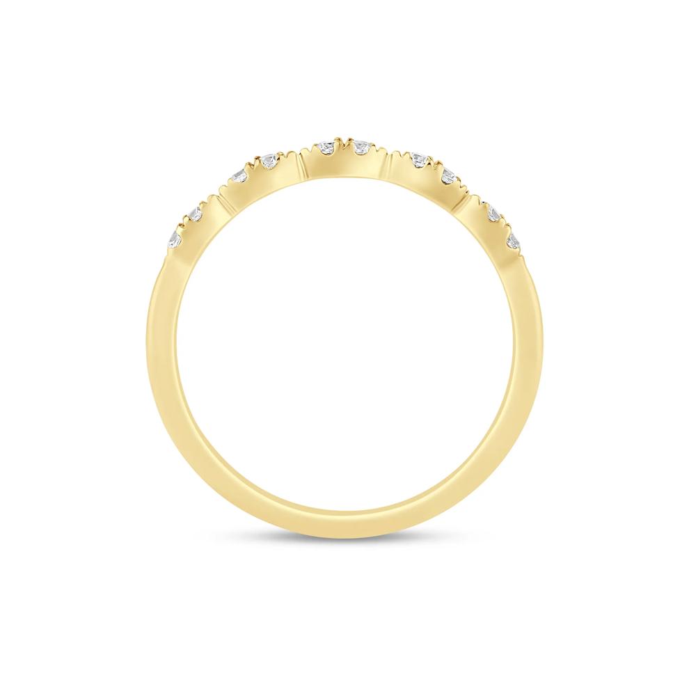Diamond Faux-Marquise Anniversary Band in 10K Yellow Gold (1/7 ct. tw.) – Image 2 of 3
