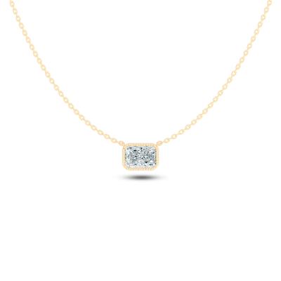 Lab Grown Diamond Bezel-Set East-West Radiant Pendant in 14K Yellow Gold (3 ct.)