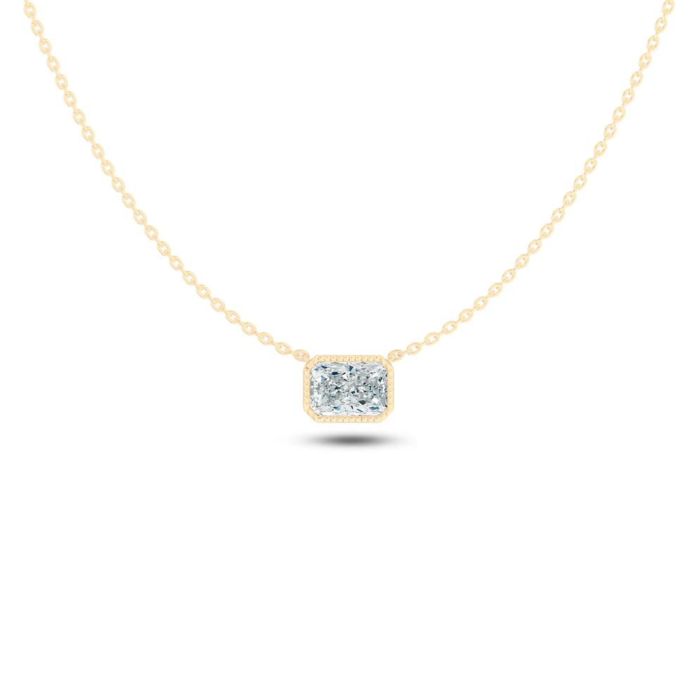 Lab Grown Diamond Bezel-Set East-West Radiant Pendant in 14K Yellow Gold (3 ct.) – Image 1 of 4