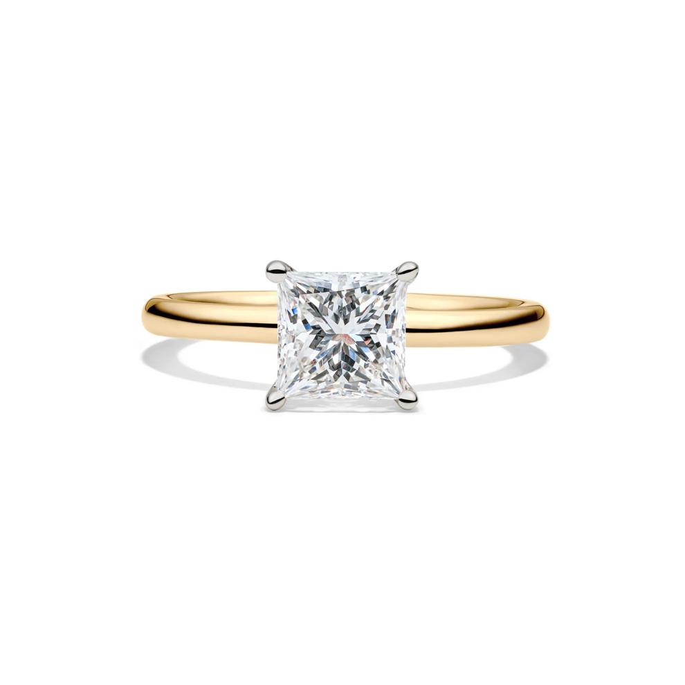 Lab Grown Diamond Princess-Cut Solitaire Engagement Ring in 14K Yellow Gold (3 ct.) – Image 1 of 1