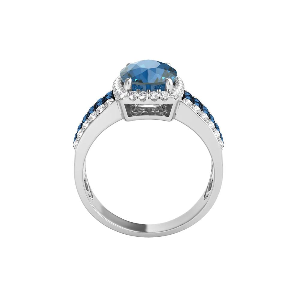London Blue Topaz &amp; 3/4 ct. tw. Diamond Ring in 14K White Gold – Image 2 of 3