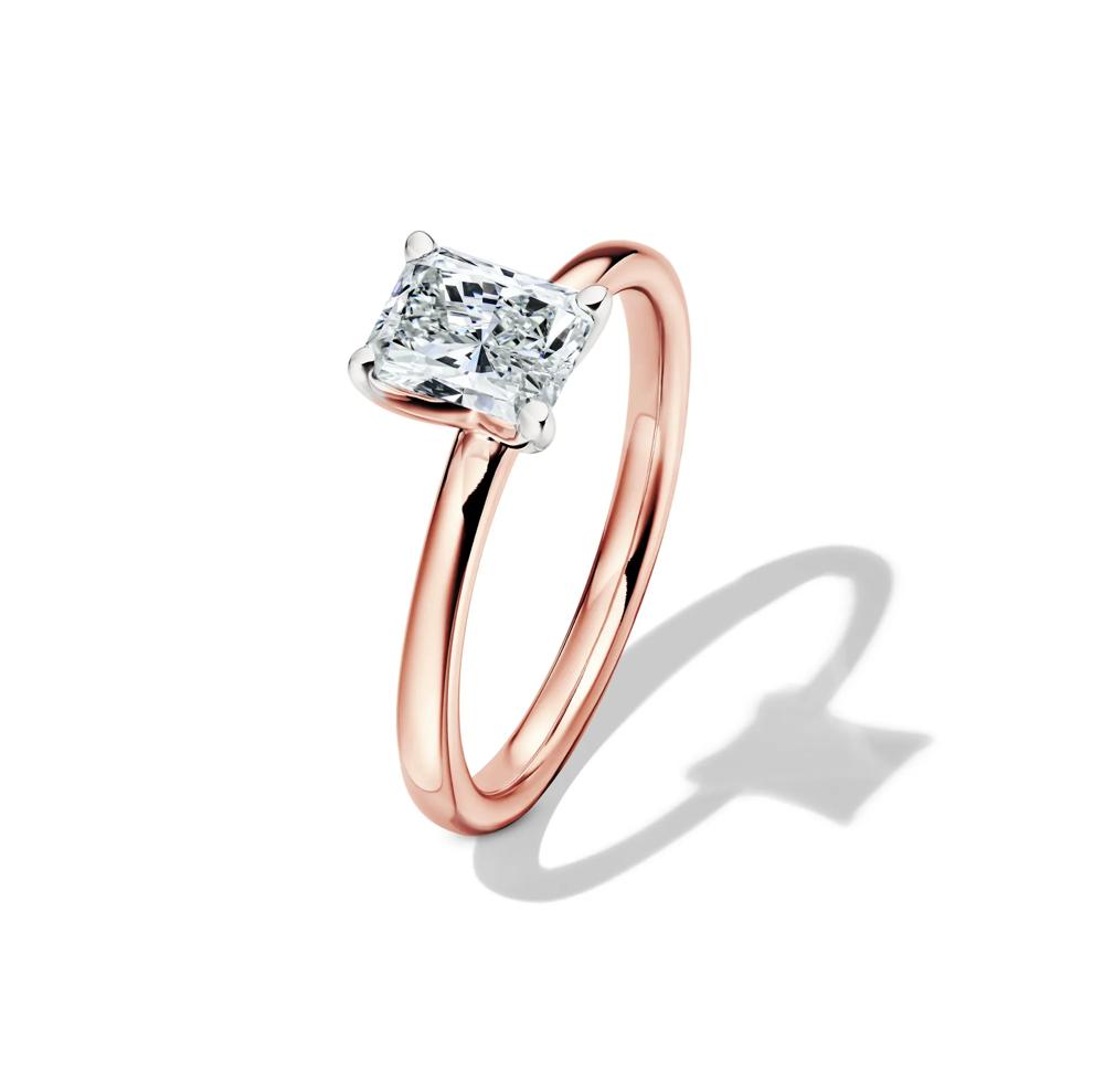 Diamond Radiant-Cut Solitaire Engagement Ring in 14K Rose Gold (1 ct.) – Image 4 of 5