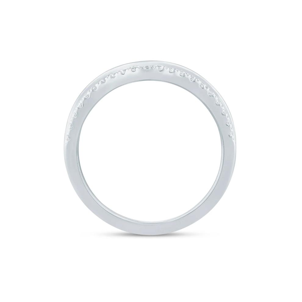 Lab Grown Diamond Contour Band in 14K White Gold (1/7 ct. tw.) – Image 2 of 3