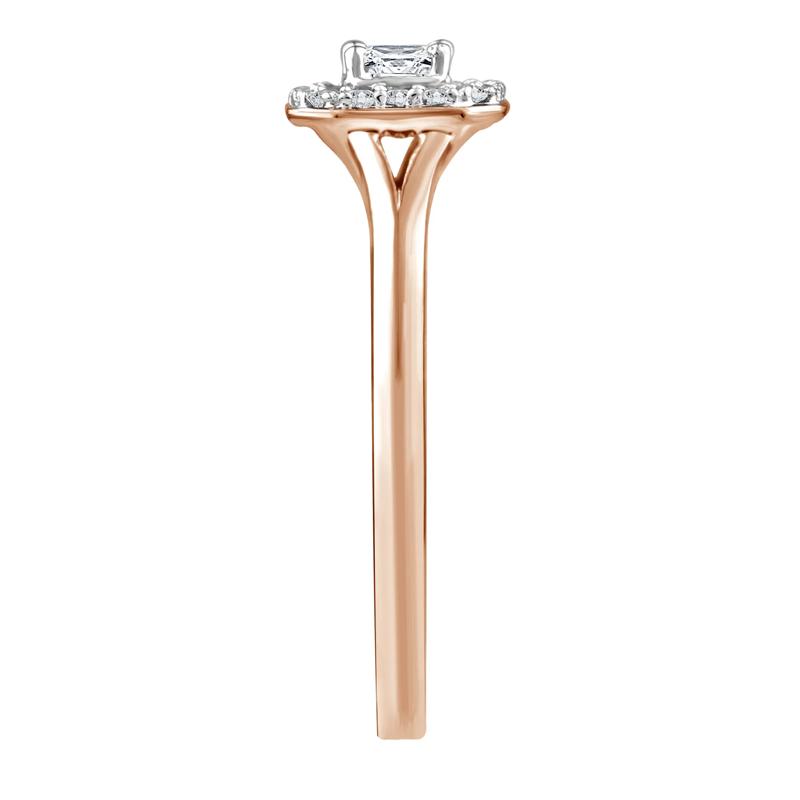 Diamond and Blue Sapphire Promise Ring in 10K Rose Gold (1/7 ct. tw.) – Image 3 of 3