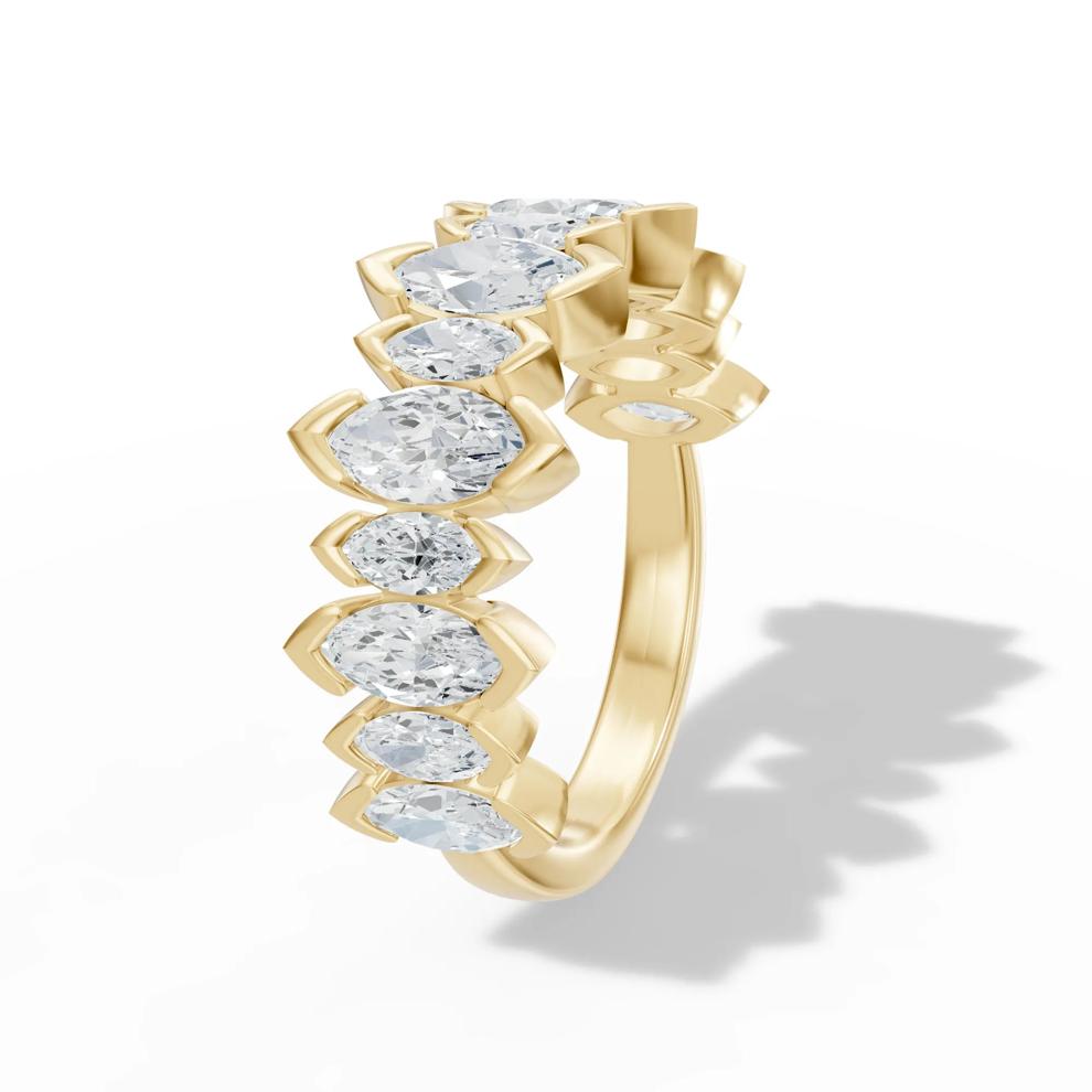 Lab Grown Diamond Marquise Band in 10K Yellow Gold (2 ct. tw.) – Image 4 of 4