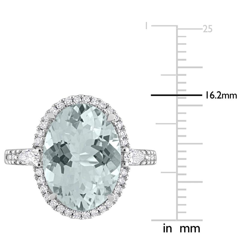 Aquamarine and Diamond Ring in 14K White Gold &#40;1/2 ct. tw.&#41; – Image 7 of 7