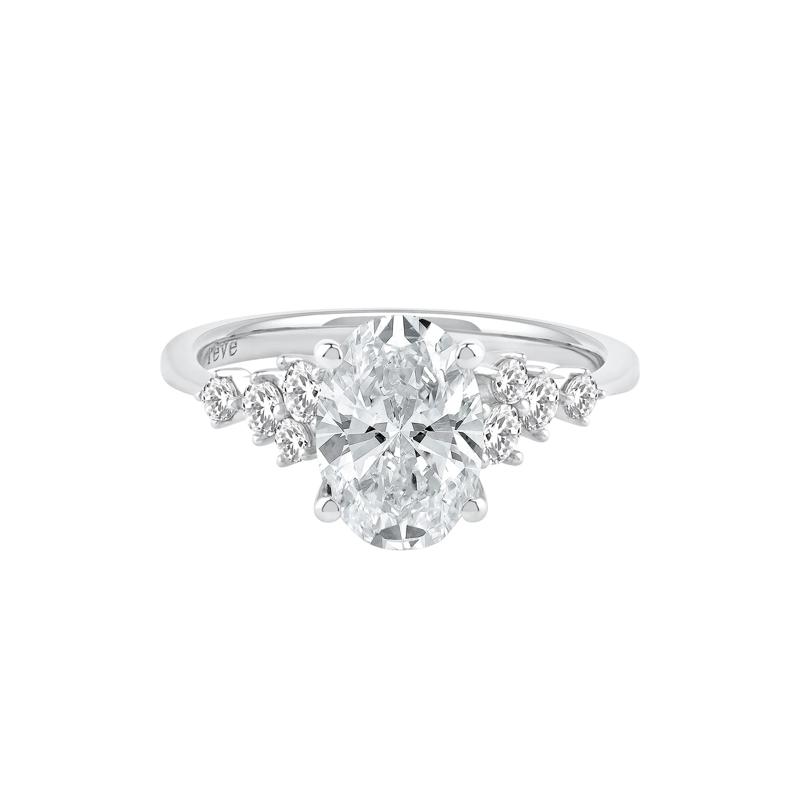 Lab Grown Diamond Oval-Shaped Engagement Ring in 14K White Gold (2 1/2 ct. tw.) – Image 1 of 5
