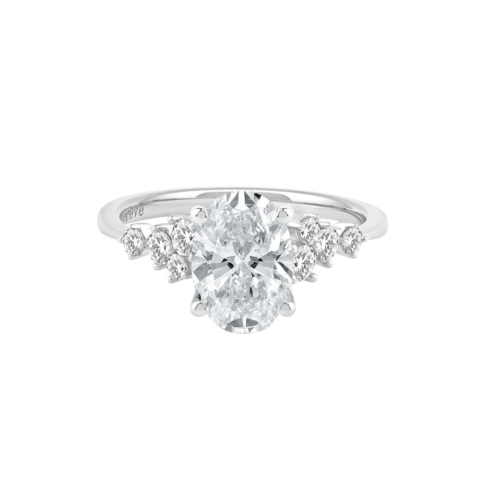 Lab Grown Diamond Oval-Shaped Engagement Ring in 14K White Gold (2 1/2 ct. tw.) – Image 1 of 5