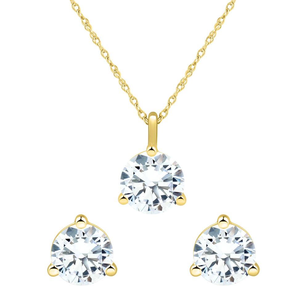 Lab Grown Diamond Pendant and Earring Box Set in 10K Yellow Gold (2 1/2 ct. tw.) – Image 1 of 5