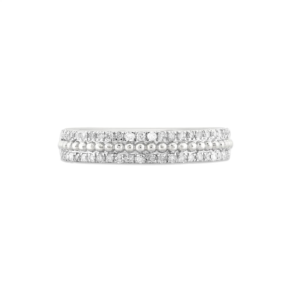 Diamond Double Row Anniversary Band in Sterling Silver (1/4 ct. tw.) – Image 1 of 4