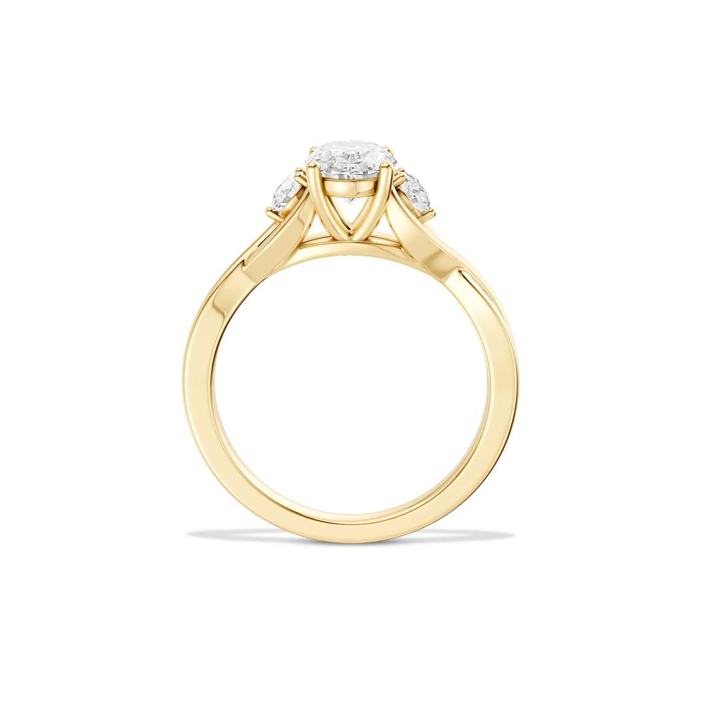 Diamond Oval Center Engagement Ring in 14K Yellow Gold (1 1/3 ct. tw.) – Image 4 of 4