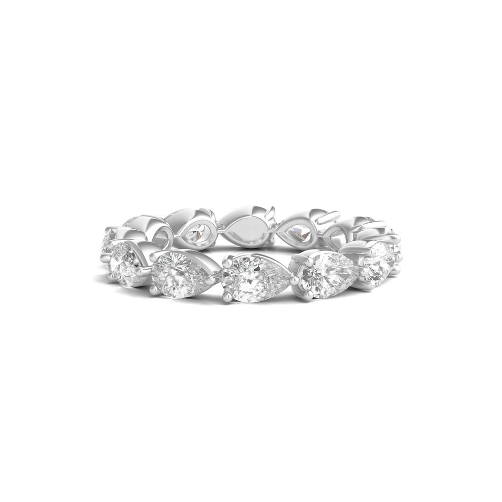 Pear-Cut Lab Grown Diamond Eternity Band in Platinum (4 ct. tw.) – Image 1 of 4