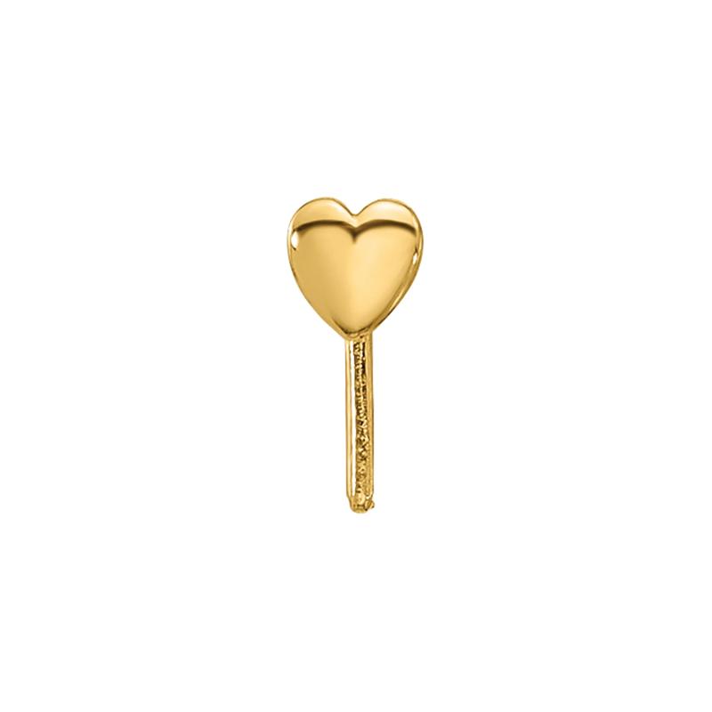 Polished Heart Nose Stud in 14K Yellow Gold, 22 Gauge – Image 3 of 3