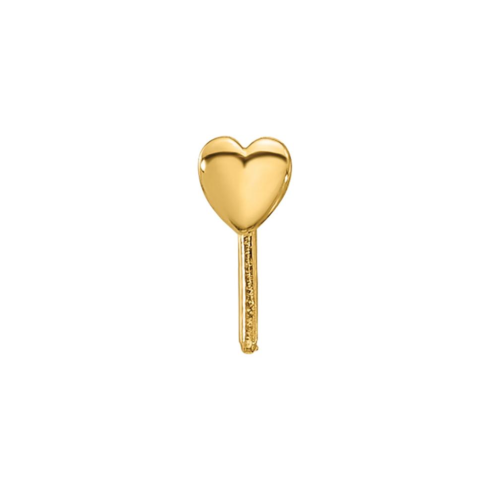Polished Heart Nose Stud in 14K Yellow Gold, 22 Gauge – Image 3 of 3