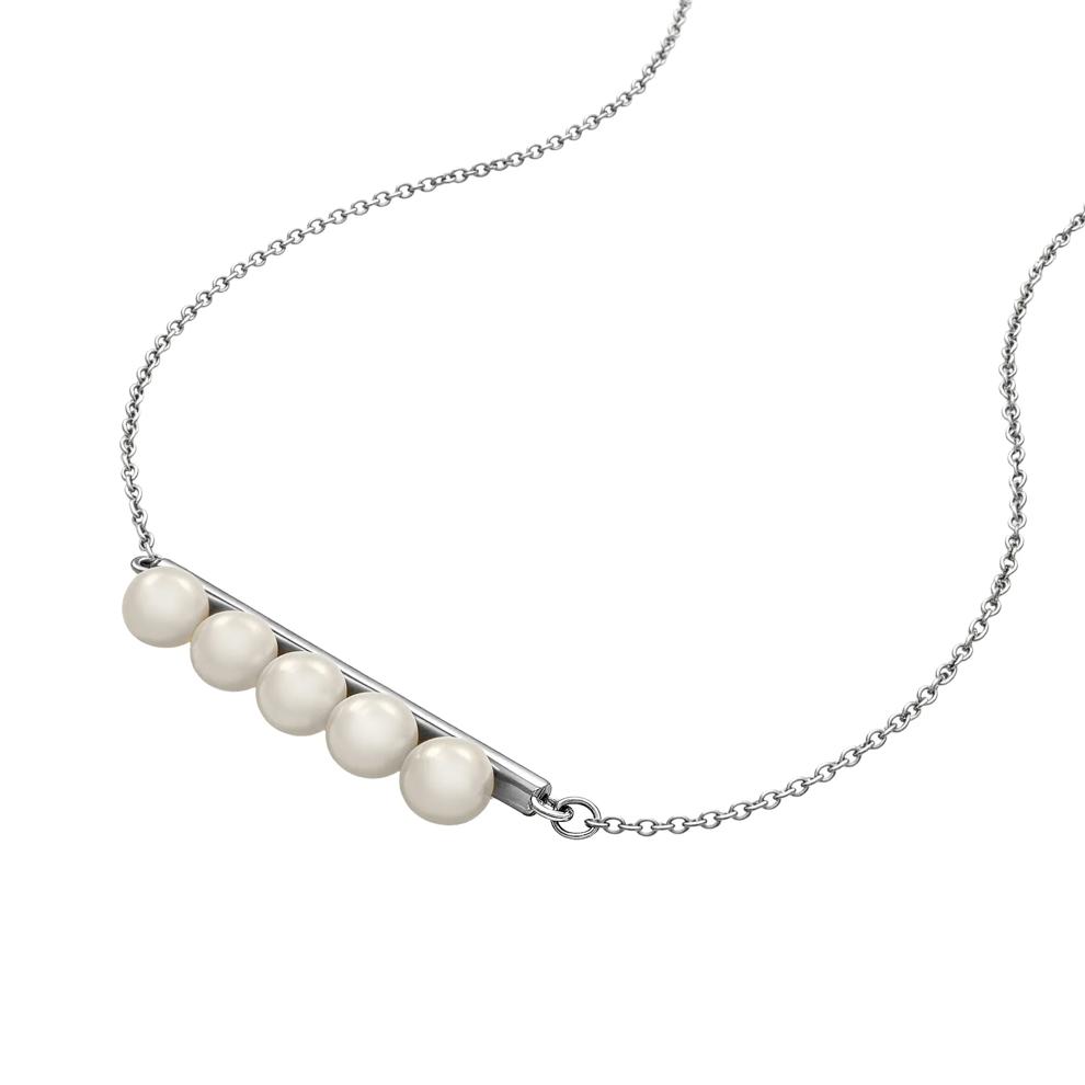 Freshwater Cultured Pearl Bar Pendant Necklace in Sterling Silver – Image 4 of 4